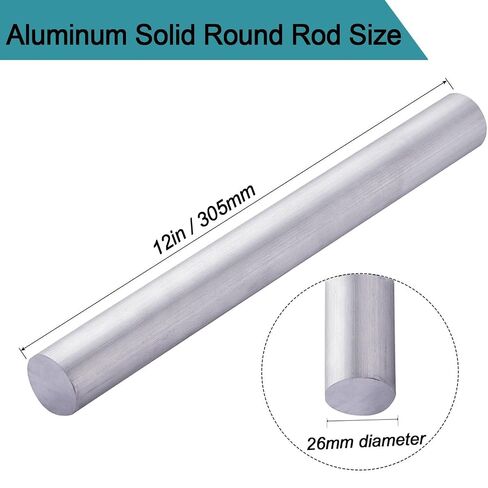 1" Aluminum 6061 Round Rod 12" Long, 1" Diameter Solid T6511 New Lathe Bar Stock in Saudi Arabia
