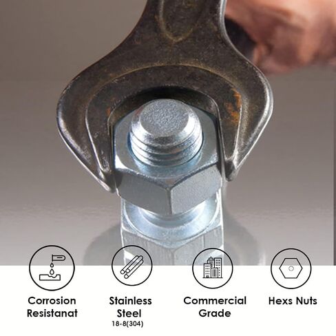 Bolt Dropper - Hex Nuts Thin - 5/16"-18-304 - Set of 100 - Secure Nut - Machine Nuts - Metric Nuts - Hardware Nuts - 3/8 Nuts in Kuwait