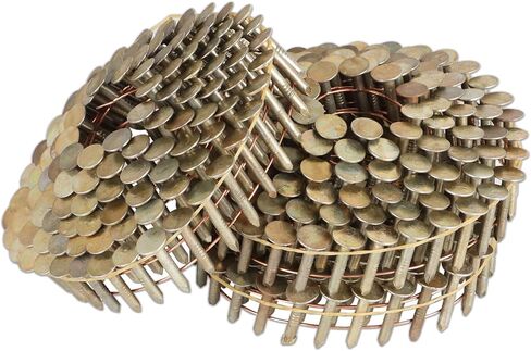 3600 Count Electro Galvanized Coil Roofing Nails 15-Degree Wire Weld Coiled Roofing Nails 3/4 Inch, 0.12 Inch Ring Shank, Large Cap Coil Roofing Nails, Cap Warp 8.8-9mm in Kuwait