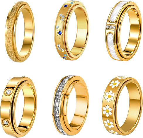 LOFITOR Anxiety Rings for Women Spinner Fidget Ring Set Anti Stress in Saudi Arabia