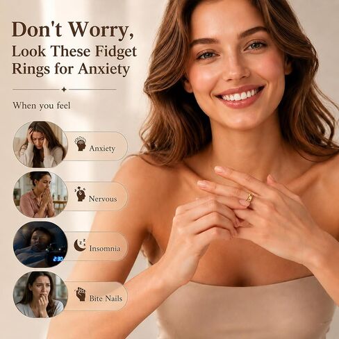 LOFITOR Anxiety Rings for Women Spinner Fidget Ring Set Anti Stress in Saudi Arabia