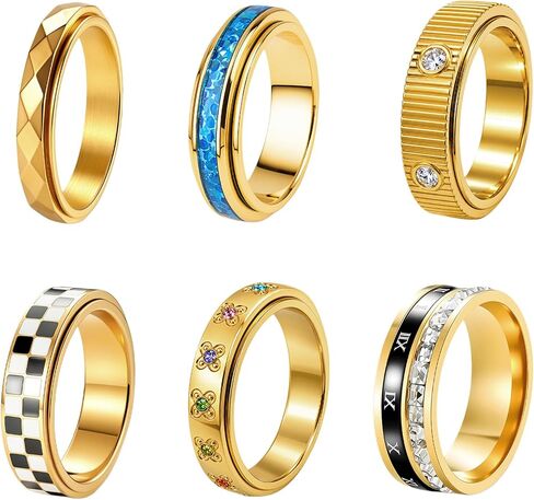 LOFITOR Anxiety Rings for Women Spinner Fidget Ring Set Anti Stress in Saudi Arabia