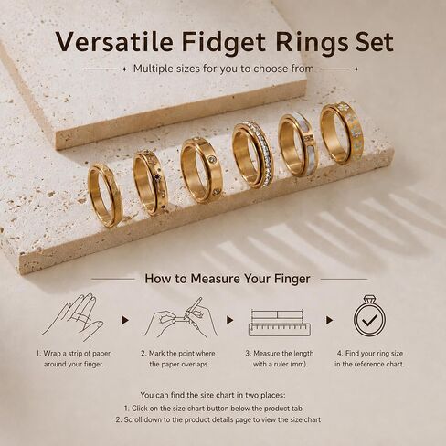 LOFITOR Anxiety Rings for Women Spinner Fidget Ring Set Anti Stress in Saudi Arabia