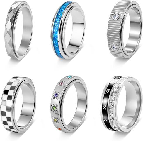 LOFITOR Anxiety Rings for Women Spinner Fidget Ring Set Anti Stress in Saudi Arabia