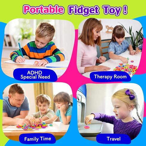 Fidget Toys Sensory Rings for Kids, 24 Pack Textured Spinner Rings, Quiet Fidget Toys for Autism Stress Relie, Bulk Fidgets for Students Classroom Prize, Party Favors Goodie Bag Fillers in Kuwait