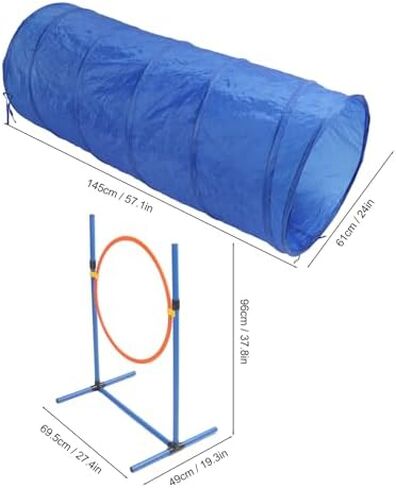 Dog Agility Course Set,Outdoor Obstacle Training Kit,with Poles,Jump Hoop, Tunnel,Backyard Exercise Gear for Small Large Dogs in Saudi Arabia