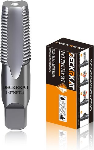 6-Piece NPT Pipe Tap Set, Precision Carbon Steel NPT Tap Set for Clean Accurate Threads, 1", 3/4", 1/2", 3/8", 1/4", 1/8" NPT Tap, Perfect for Plumbers Mechanics DIYers, with Durable Plastic Case in Kuwait