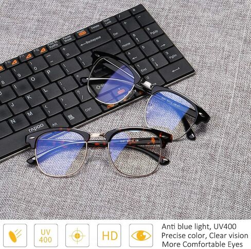 Stamen Blue Light Glasses Men, Fashion Anti Eye Strain/Filter Glare, Computer/Gaming Blue Light Blocking Glasses for Women in Kuwait
