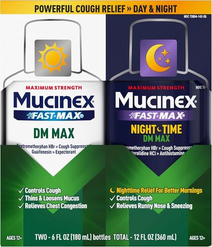 Mucinex Fast-Max DM، أقصى قوة، سائل تخفيف السعال، 6 أوقية in Kuwait