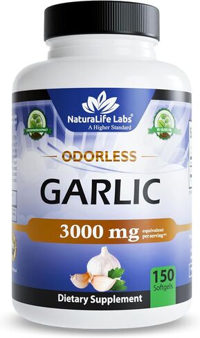 الثوم النقي عديم الرائحة 1500 مجم لكل جل ناعم أقصى قوة 150 جل ناعم يعزز مستويات الكوليسترول الصحي دعم الجهاز المناعي in Kuwait