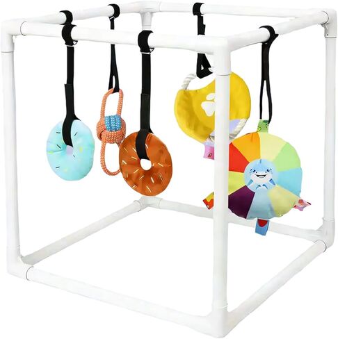 Dog Agility Training Set with PVC Construction and Various Attachments for Physical Mental Engagement Portable Adjustable Pet Fitness Center with PVC Tubes in Saudi Arabia