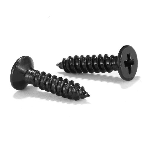 #6 x 3/8" Wood Screw 100Pcs 18-8 (304) Stainless Steel Screws Flat Head Phillips Fast Self Tapping Drywall Screws Black Oxide by SG TZH in Kuwait