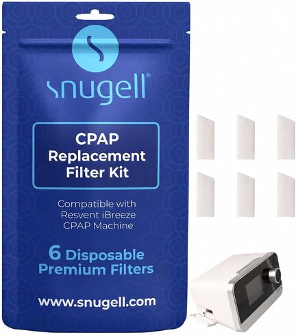 مرشحات بديلة لـ Resvent iBreeze CPAP من Snugell | استبدل فلترًا واحدًا كل 15 يومًا | صنع في الولايات المتحدة الأمريكية (6) in Kuwait