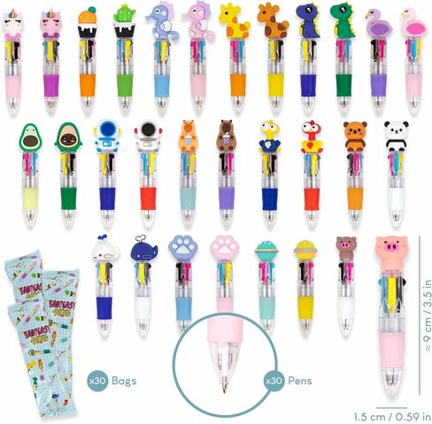 BONNYCO Multicolor Pens for Kids with Fun Figures Pack 30 Party Favors in Saudi Arabia