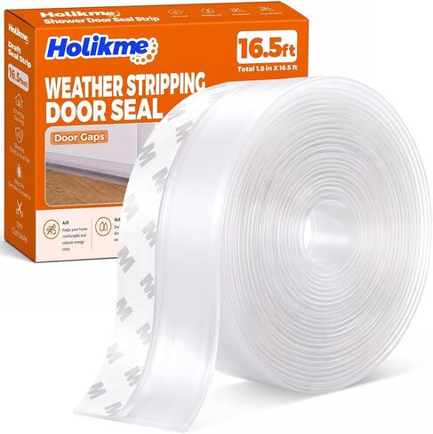 Holikme 1.8 بوصة W-33Feet شريط إغلاق للباب من السيليكون للطقس، لاصق لاصق من السيليكون للأبواب، مناسب للنوافذ والأبواب in Kuwait