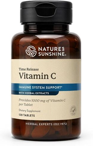 Natures Sunshine Vitamin C Time Release، 1000 مجم، 120 قرصًا | يدعم جهاز المناعة ويقضي على الجذور الحرة الخطرة in Kuwait