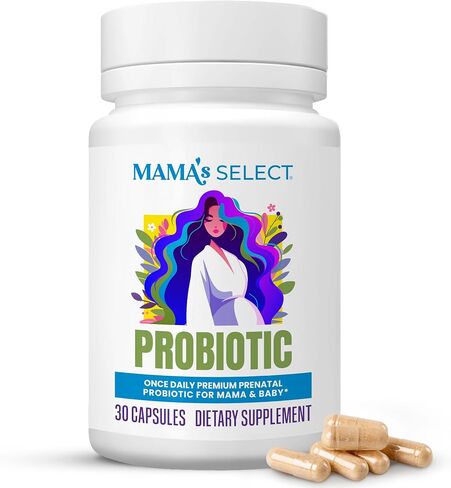 Mama's Select Probiotics لصحة الجهاز الهضمي للنساء، 9 سلالات حية، بما في ذلك Lactobacillus acidophilus، دعم صحة الأمعاء للبالغين قبل الولادة وبعدها، إدارة الوزن، 10 مليارات CFU، 60 كبسولة in Kuwait
