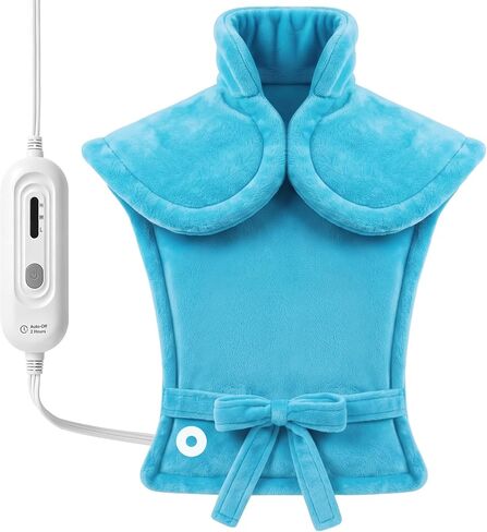 Weighted Heating Pad for Back Pain Relief and Cramps,Extra Large XL 24"x33'' Electric Heat Pads for Neck and Shoulders,3 Heating Levels with 2 Hours Auto Off,Gifts for Women,ETL Certified,Blue in Kuwait