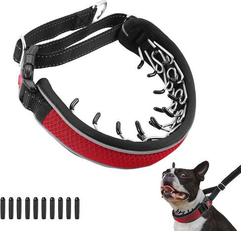 Martingale No Pull Dog Collar for Large Medium Dogs Training Walking, Heavy Duty Nylon Reflective Adjustable Anti Pull Slip Collar with Buckle M Hot Pink in Kuwait