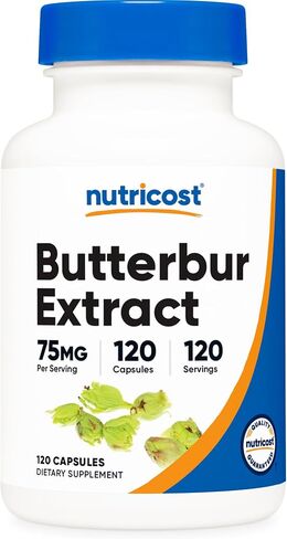 Nutricost Butterbur Extract Capsules (75mg) 120 Capsules - Gluten Free, Non-GMO, Vegetarian Friendly in Saudi Arabia