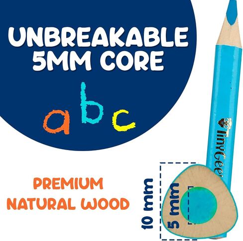 Jumbo Triangle Pencils Set 11 Pack, Short Fat, Colouring with Sharpeners in Saudi Arabia
