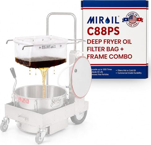 Miroil, RC88PS Fryer Filter Bag, Part 12855, EZ Flow series, For Heavy Crumbloads, Suitable for 60 Qt or 100 lb Oil Capacity, Replacement for Filter Machines 639-033 and 639-036, No Frame in Kuwait