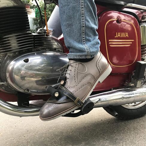 Trip Machine Company Leather Motorcycle Shoe/Boot Protector Cover for Shifting Gears Clutch - shift lever accessorie pad motorbike protective shoes boots guards (Black) in Saudi Arabia