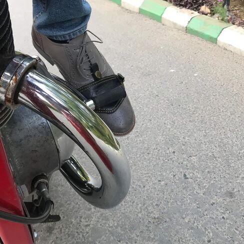 Trip Machine Company Leather Motorcycle Shoe/Boot Protector Cover for Shifting Gears Clutch - shift lever accessorie pad motorbike protective shoes boots guards (Black) in Saudi Arabia