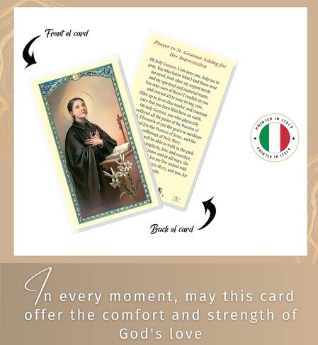 Trendzeen Saint Gemma Galgani Prayer Card - Laminated St Gemma Holy Card, Pray for Us St Gemma Medal, Our Father Prayer Card - St Gemma Galgani Holy Card Set, Total 3 Items in Saudi Arabia