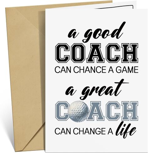 Golf Coach Thank You Card, Golf Coaches Gifts, with Envelope in Kuwait