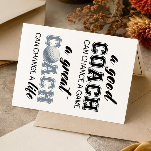 Golf Coach Thank You Card, Golf Coaches Gifts, with Envelope in Kuwait