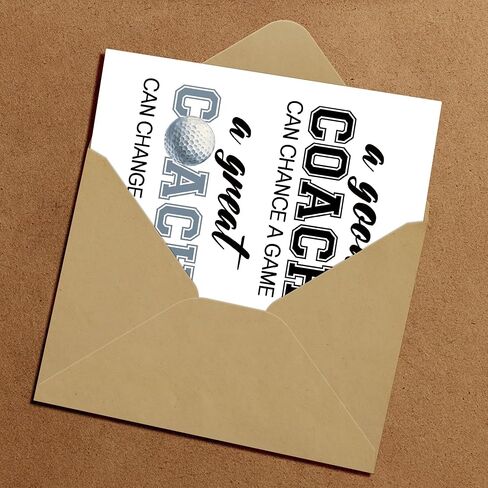 Golf Coach Thank You Card, Golf Coaches Gifts, with Envelope in Kuwait
