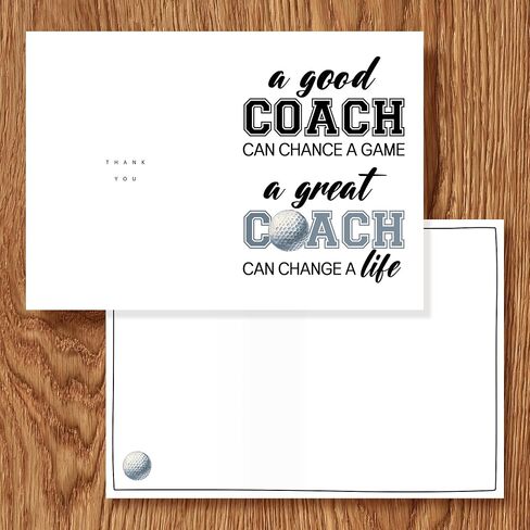 Golf Coach Thank You Card, Golf Coaches Gifts, with Envelope in Kuwait