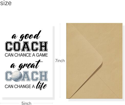 Golf Coach Thank You Card, Golf Coaches Gifts, with Envelope in Kuwait