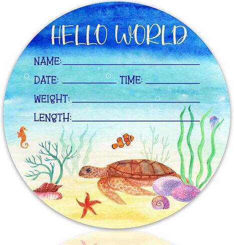 Woodland Baby Name Sign 6" Round Wood Birth Announcement for Nursery in Kuwait