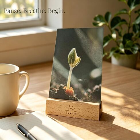 Mindfulness Affirmation Cards – 60 Daily Cards with Wooden Display Stand in Kuwait