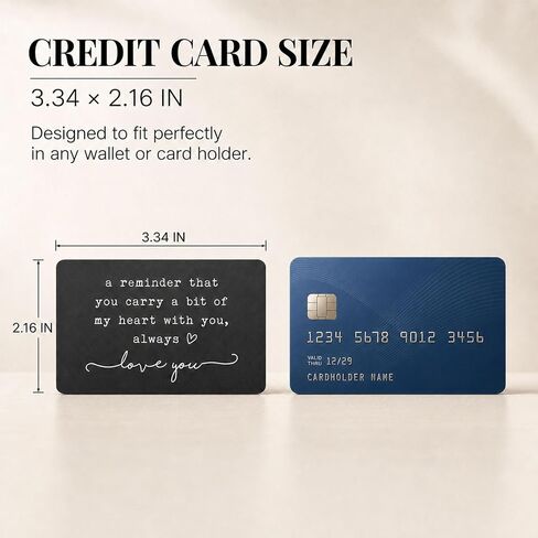 Wallet Insert, Engraved Gift For Him, Valentine’s Day Gift, Birthday Gift, Hubby Gift, Engraved Wallet Insert Card, Reminder You Carry My Heart, Fiance Gift, Husband, Wife, Boyfriend (Black) in Kuwait