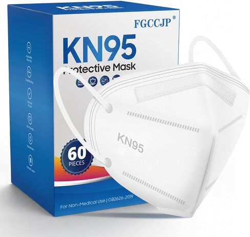 قناع الوجه FGCCJP KN95 30 قطعة من أقنعة الوجه للاستعمال مرة واحدة، معبأة بشكل فردي، 5 طبقات من أقنعة الغبار القابلة للتنفس، ترشيح> 95% للبالغين والرجال والنساء (أسود) in Kuwait