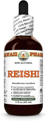 Hawaii Pharm Reishi Alcohol-FREE Liquid Extract - Tonic of Emperors, Organic Reishi Mushroom (Ganoderma Lucidum) Dried Mushroom Glycerite Natural Herbal Supplement, USA 2 fl.oz in Saudi Arabia