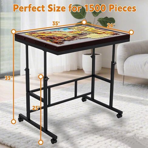 Jigsaw Puzzle Table Adjustable Height with 4 Sorting Drawers & Cover in Kuwait
