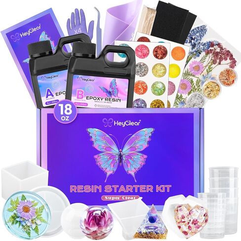 HeyClear 18oz Epoxy Resin Kit Molds Complete Set for Beginners DIY Crafts in Saudi Arabia