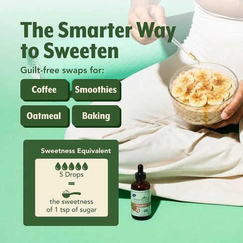 SweetLeaf Sweet Drops مُحلي توفي إنجليزي سائل ستيفيا - قطرات توفي إنجليزي ستيفيا، صفر سعرات حرارية، صفر سكر، غير معدّل وراثيًا، خالي من الغلوتين، صديق للكيتو - 2 أونصة سائلة in Kuwait