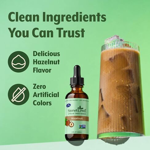 SweetLeaf Sweet Drops مُحلي توفي إنجليزي سائل ستيفيا - قطرات توفي إنجليزي ستيفيا، صفر سعرات حرارية، صفر سكر، غير معدّل وراثيًا، خالي من الغلوتين، صديق للكيتو - 2 أونصة سائلة in Kuwait