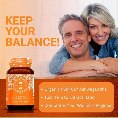 KSM-66 Ashwagandha KSM 66 Ashwagandha KSM-66 | USDA Organic Ashwagandha Supplements KSM 66 | KSM66 Ashwagandha Organic | Organic Ashwagandha Capsules | Aswagandha Vitamin | Ashwaganda | 60 Capsules in Kuwait