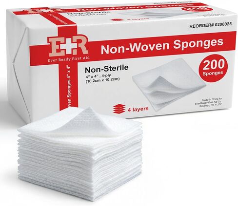 Ever Ready First Aid Non-Woven Sponges, 4" x 4", 4 Ply - 200 Count in Kuwait