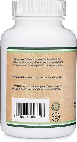 Chromium Picolinate 1000mcg for Healthy Weight Management (High Absorption and Bioavailability) (300 Vegan Safe Capsules, Non-GMO, Gluten Free, Manufactured in The USA) by Double Wood Supplements in Kuwait