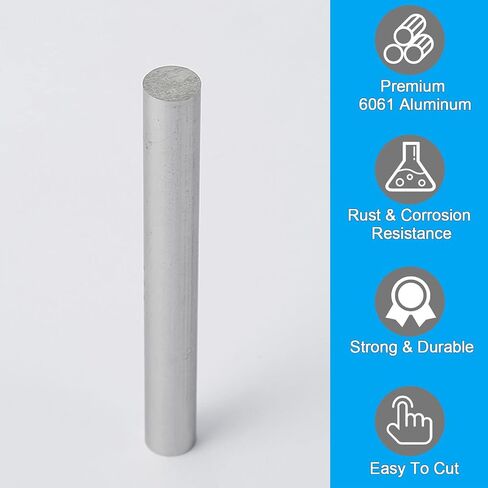 1-1/4" 6061 Aluminum Round Rod 12" Long,T6511, Extruded, 1.25" Diameter Solid Bar Stock in Saudi Arabia
