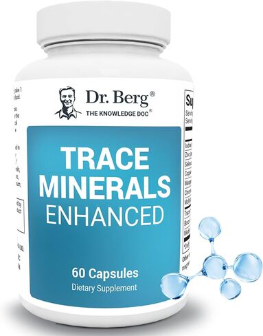 Dr. Berg Trace Minerals Enhanced Complex - Complete with 70+ Nutrient-Dense Health Minerals - Made w/Natural Ingredients - Dietary Supplements - 60 Capsules in Kuwait