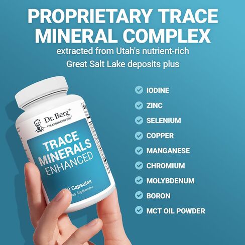 Dr. Berg Trace Minerals Enhanced Complex - Complete with 70+ Nutrient-Dense Health Minerals - Made w/Natural Ingredients - Dietary Supplements - 60 Capsules in Kuwait