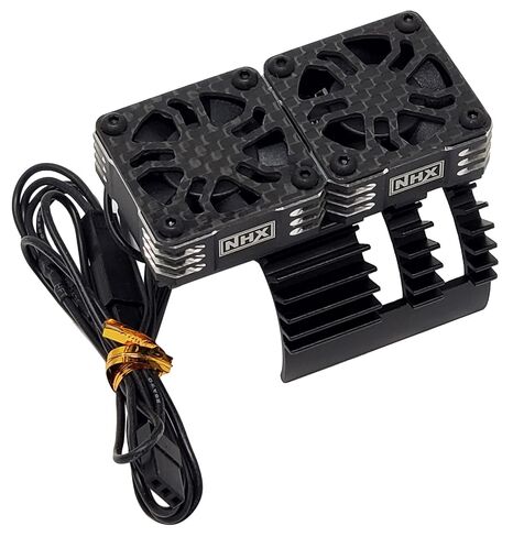 NHX 1/8 Twin Cyclone Alum HV Cooling Fans w/Cover 28000 RPM Motor Heatsink Black in Saudi Arabia